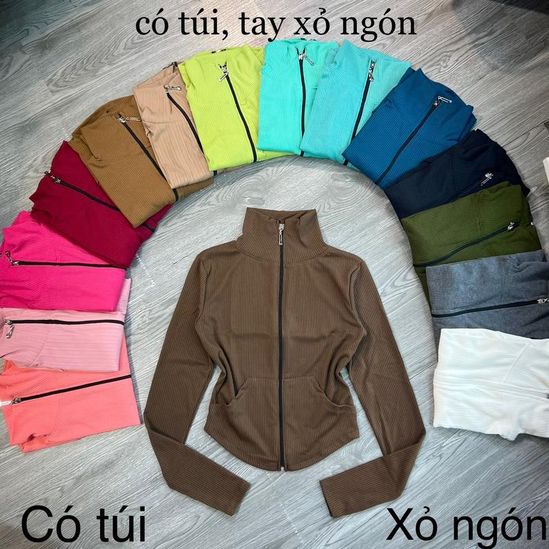  Áo Khoác Ủ Kem Cổ Lọ CÓ TÚI Mã K20 Tay Xỏ Ngón Nữ Top 