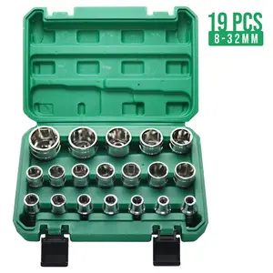 FIXTEC   Set Mata Socket 19 Pcs Ukuran 1/2 Inch 8-32 MM - 6768