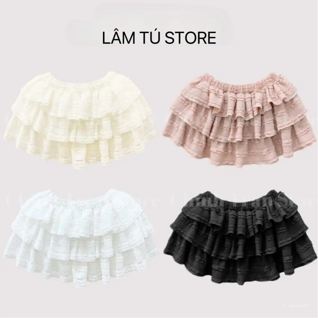 Chân Váy Xòe 3 Tầng Coquette Dễ Thương Có Quần Bảo Hộ Freesize Lâm Tú Clothing