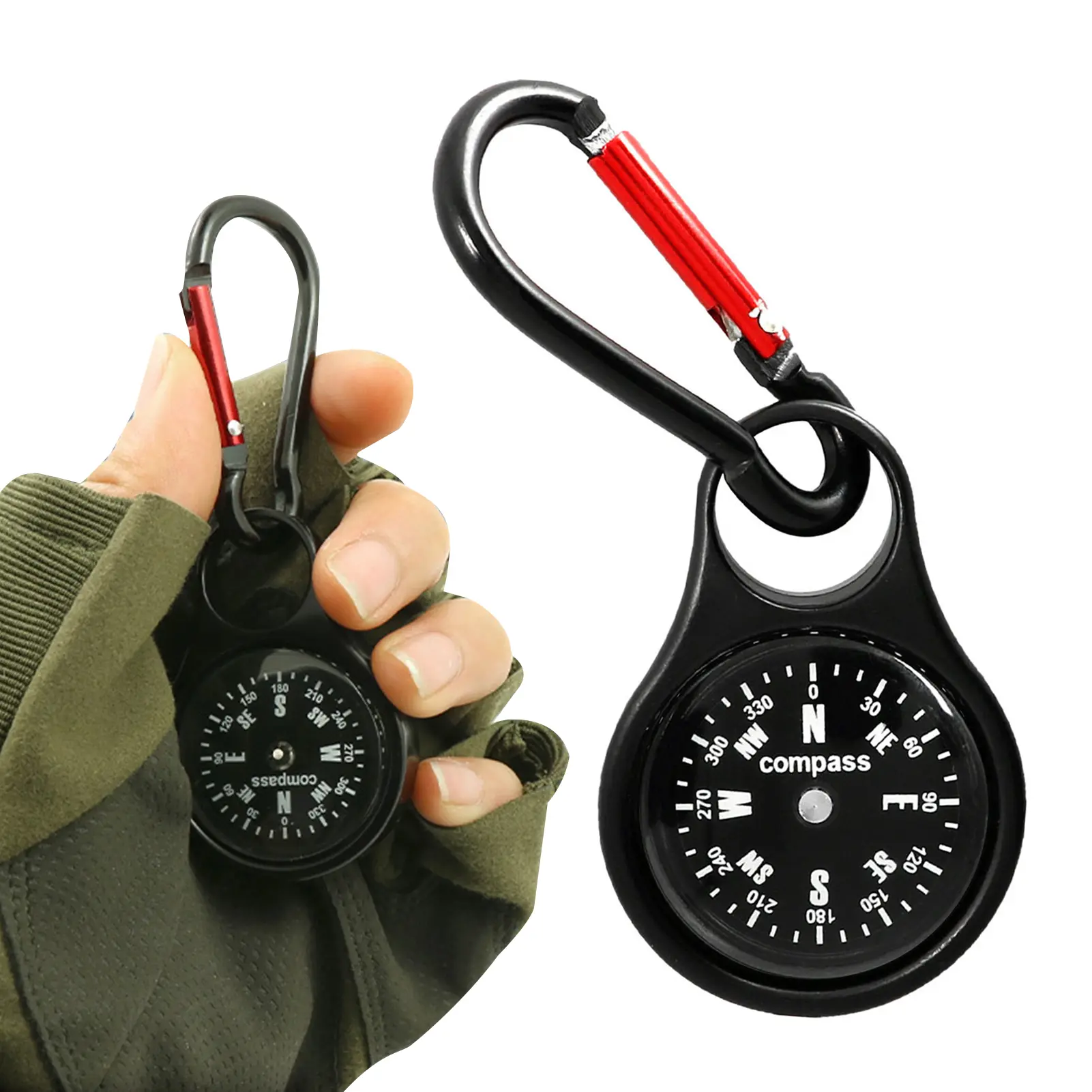 [Goiwesyk]Pocket Compass Keychain Zinc Alloy Camping Hiking Mountaineering Orienteering Compass Waterproof Mini Outdoor Adventure Navigation Tool