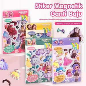 Mainan Dress Up Putri DIY Premium – Buku Stiker Ganti Busana & Makeup, Cocok untuk Anak 3-6 Tahun