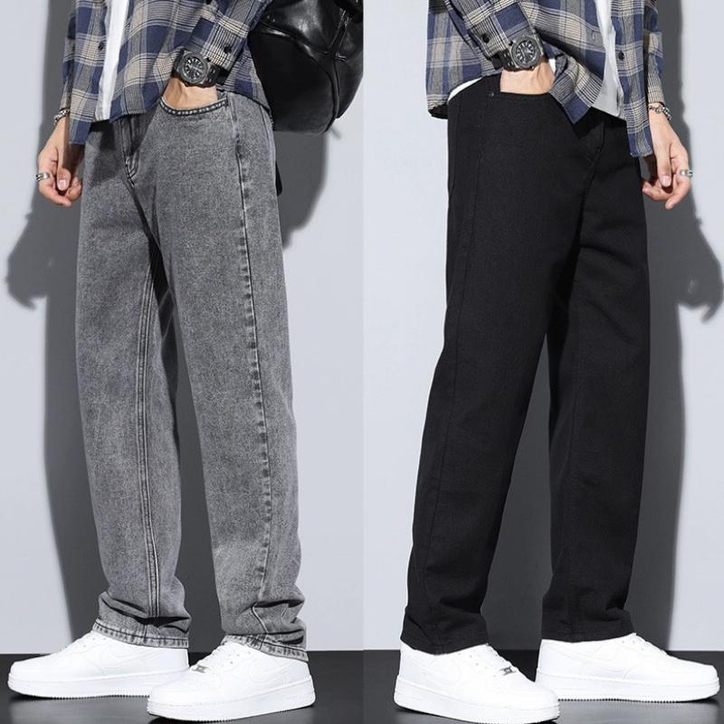 Quần jean nam Cạp Cao 5 màu xanh đen trắng xám Menswear Pants Có Túi