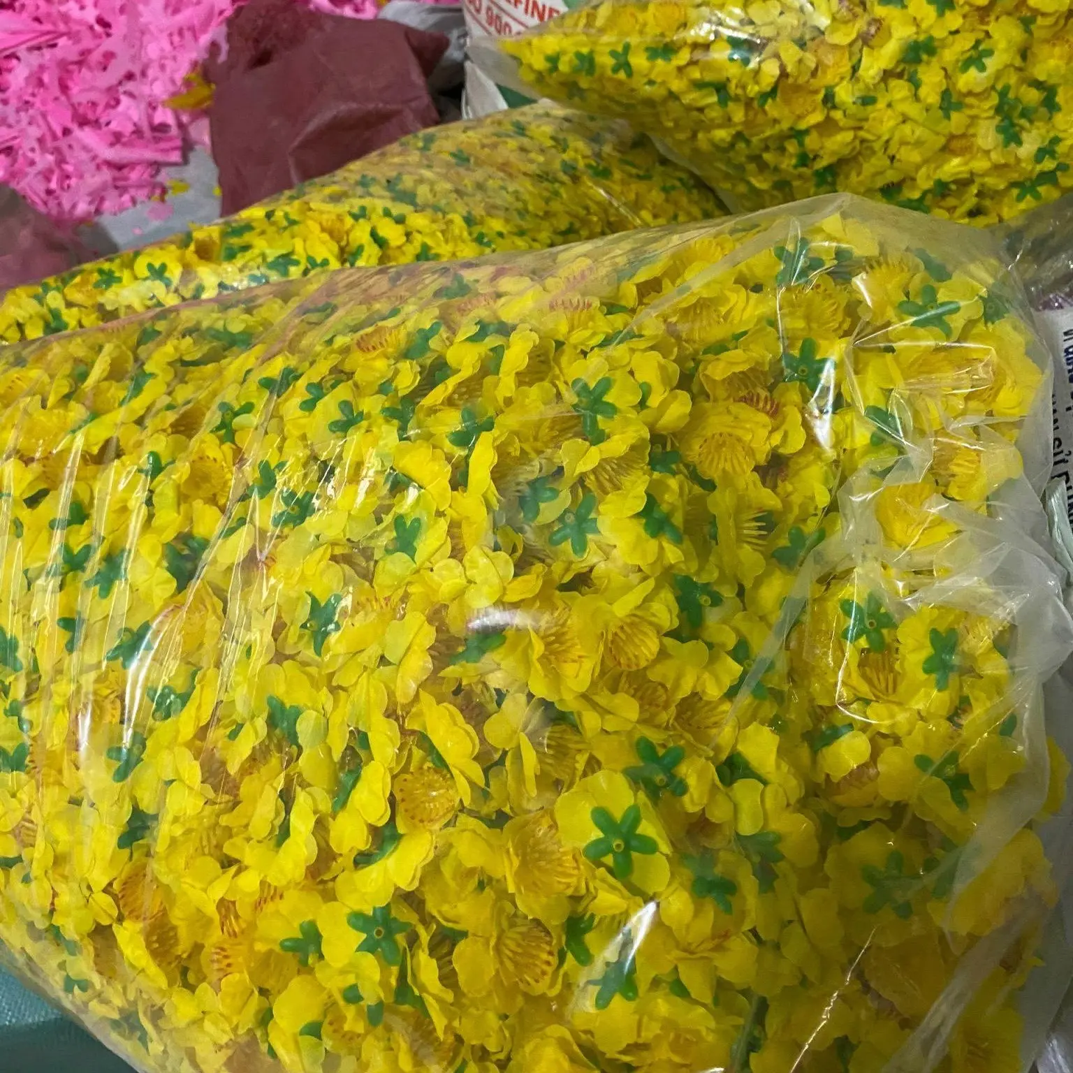 1kg hoa mai hoa đào giả trang trí Tết trang trí nhà cửa