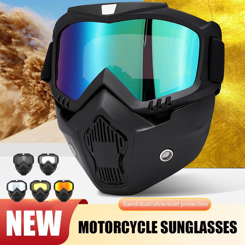 Outdoor Sport Windproof Mask Goggle HD Bicycle Glasses Eyewear Riding Suv Summer Uv Protection Sunglasses Full Face Protective Mask 1