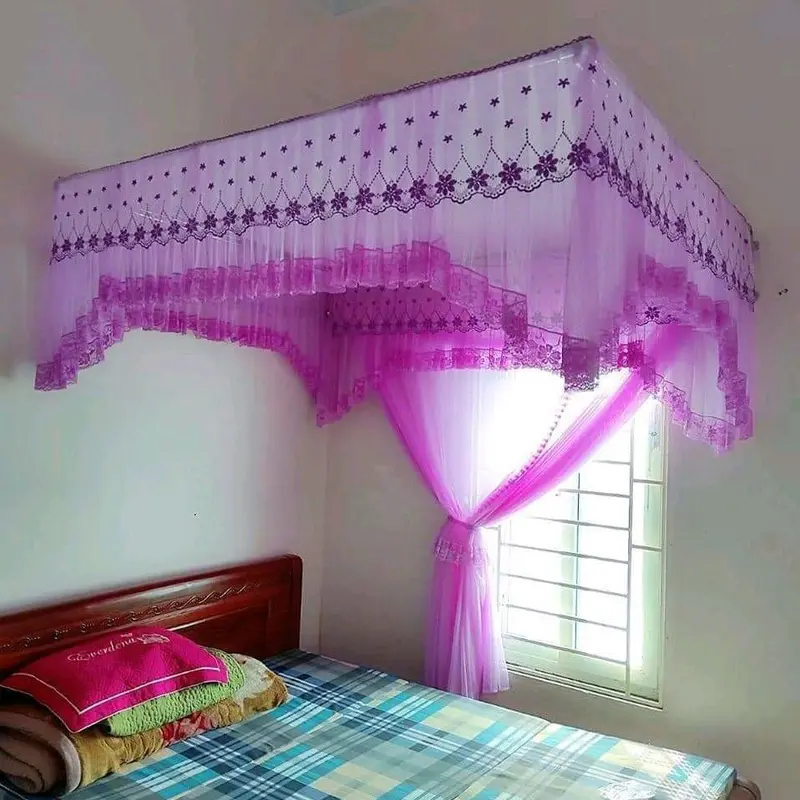 Mã { A 12 } màn, mùng mắc khug,chất tuyn thái lạnh von thêu chất lượng [ có màn không khung] 4