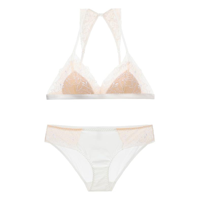 Product Introduction of 2023 New Women Sexy Lace Beauty Back Pack, Small Intimates Thin Cup Comfortable Bralette Female Underwear Bra Panties Sets 33