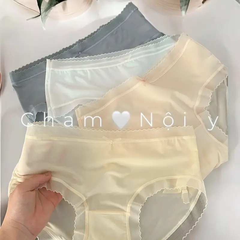 [T658] SÉT 10 or 5  QUẦN LÓT NỮ LỤA SU MỎNG MÁT, QUẦN LỤA PHỐI REN MỀM PHONG CÁCH THANH LỊCH, ĐƠN GIẢn Women combo 5 polyamide xl Cotton tang quanlot hinh nu