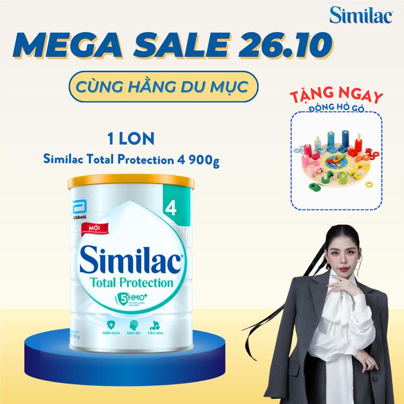 [HẰNG DU MỤC] [TẶNG ĐỒNG HỒ GỖ] - [HSD THÁNG 08.2025] 1 Lon Similac Total Protection 4 900g