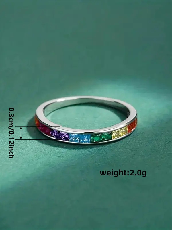 Fashion Colorful Artificial Zirconia Decor Ring, Fashion Jewelry for Party, Daily Clothing Decor, Trendy All-match & Exquisite Jewelry for Birthday Gift, Red Ring 1