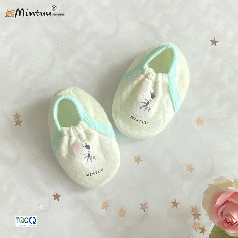 Giày vải cho bé sơ sinh cotton trần bông in hình thương hiệu MINTUU 3371 dép đan