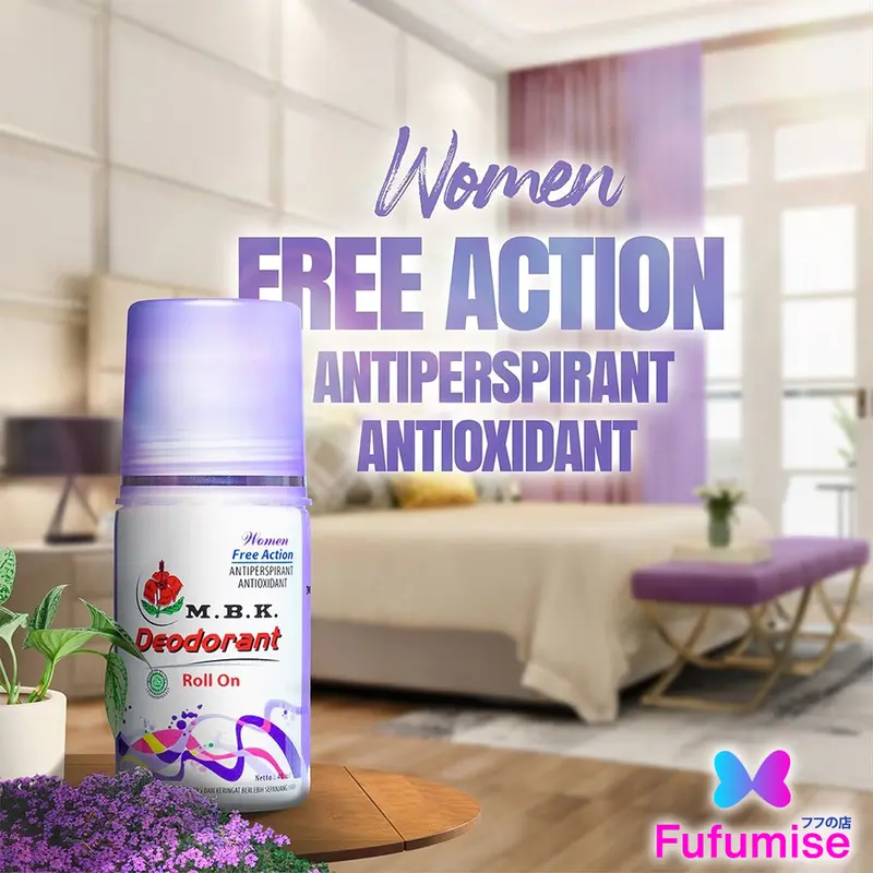 M.B.K Deodorant Roll On 40 ml | Deodorant | Penghilang Bau Badan Wanita | Mbk | M B K | FUFUMISE Ketiak Wangi 1