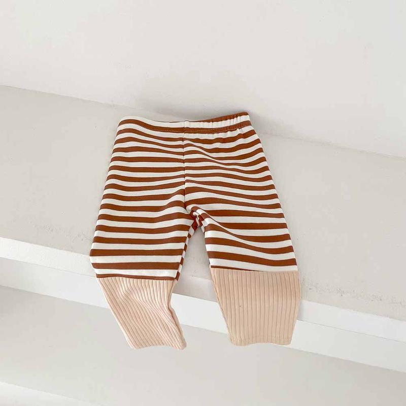 Product Introduction of Ins Korean Spring and Autumn Collection New boy's and girl's Baby Striped Bottom Pants Baby Large PP Pants Children's Color blocked Pants 6