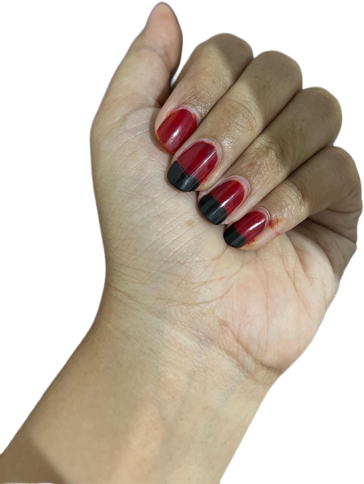 Rahma Henna Berkilau Paket Lengkap dengan serum kuku / Dark Maroon/ Black Red/ Nail Art/ Kuku Halal / kutek henna Polish