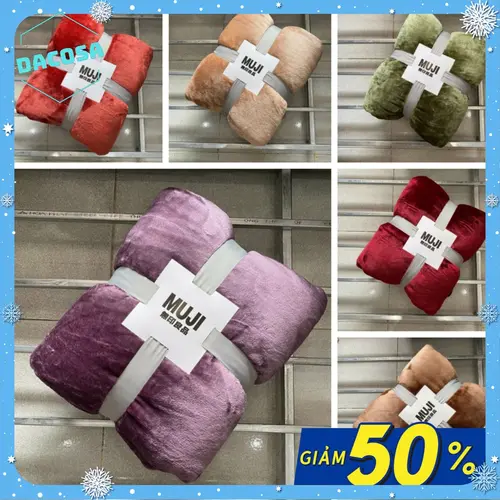 Chăn Lông Thỏ 2mx2m3 Muji Blanket Nhung Tuyết Mền Nhật Bản Siêu Mềm Mịn