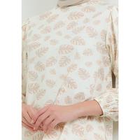 Gambar MFMW Namsheera Atasan Blouse Cream Motif Daun - L dari MFMW Shop Kota Bandung 3 Tokopedia
