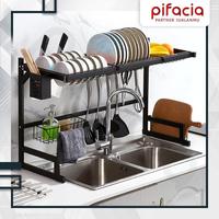 Gambar Rak Piring Wastafel 2 Susun Premium Hitam 85 Cm Anti Karat Kuat dari Pifacia Kab. Sidoarjo 1 Tokopedia