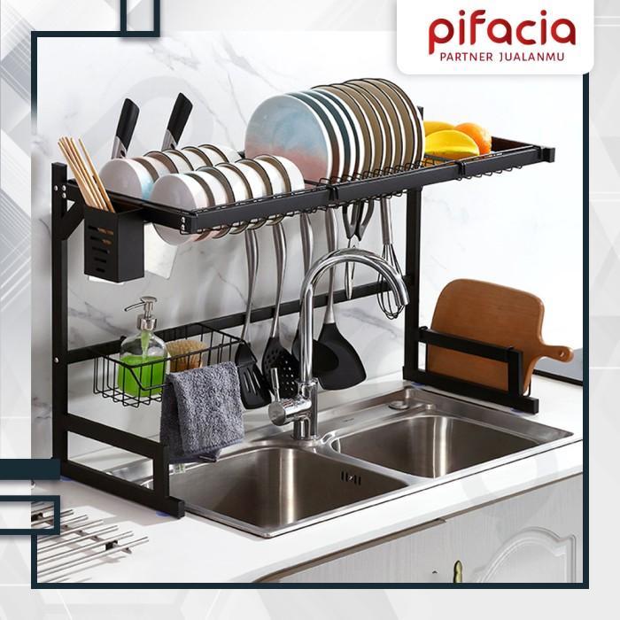 Gambar Rak Piring Wastafel 2 Susun Premium Hitam 85 Cm Anti Karat Kuat dari Pifacia Kab. Sidoarjo Tokopedia