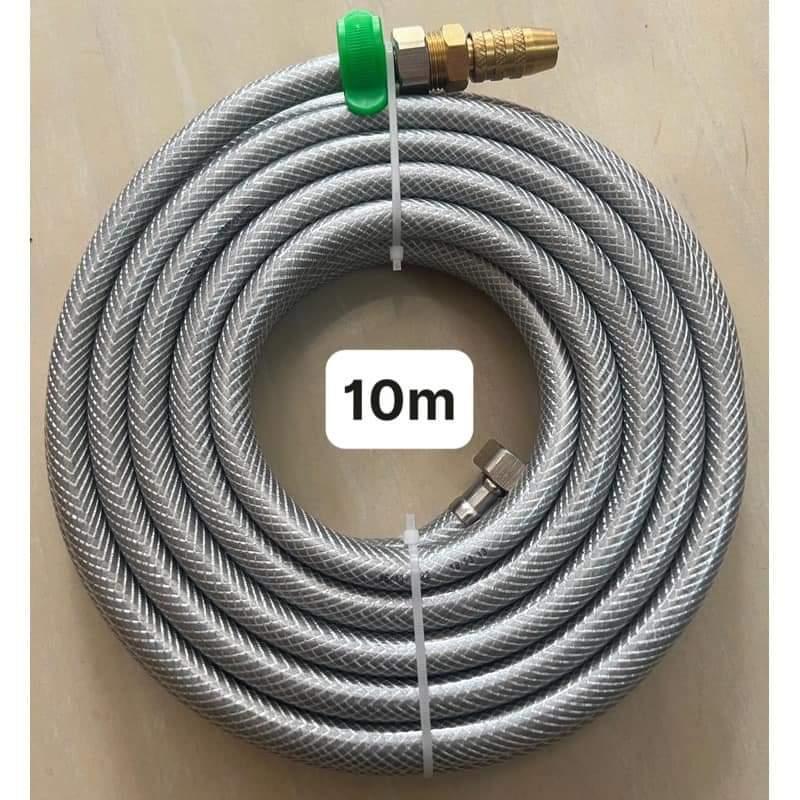 Dây Rửa Xe Gia Đình Bộ Dây Tưới Cây Tại Nhà Đầu Vòi Tăng Áp Ống Màu Xám Phi 14mm 2 Đầu Ren 21mm Kenta Các Độ Dài 5m 8m 10m 15m 20m 6
