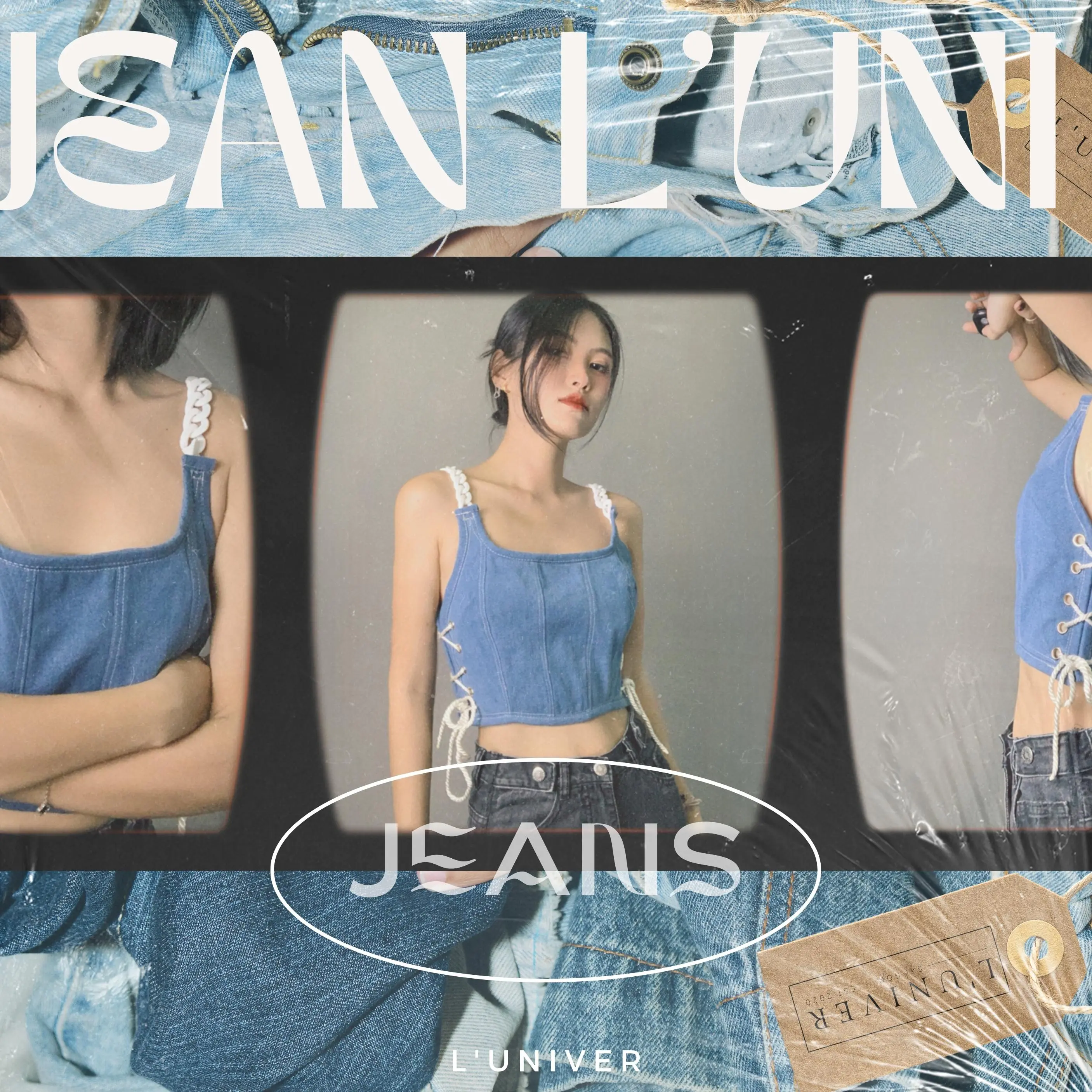Jean L'uni - Áo crotop jean