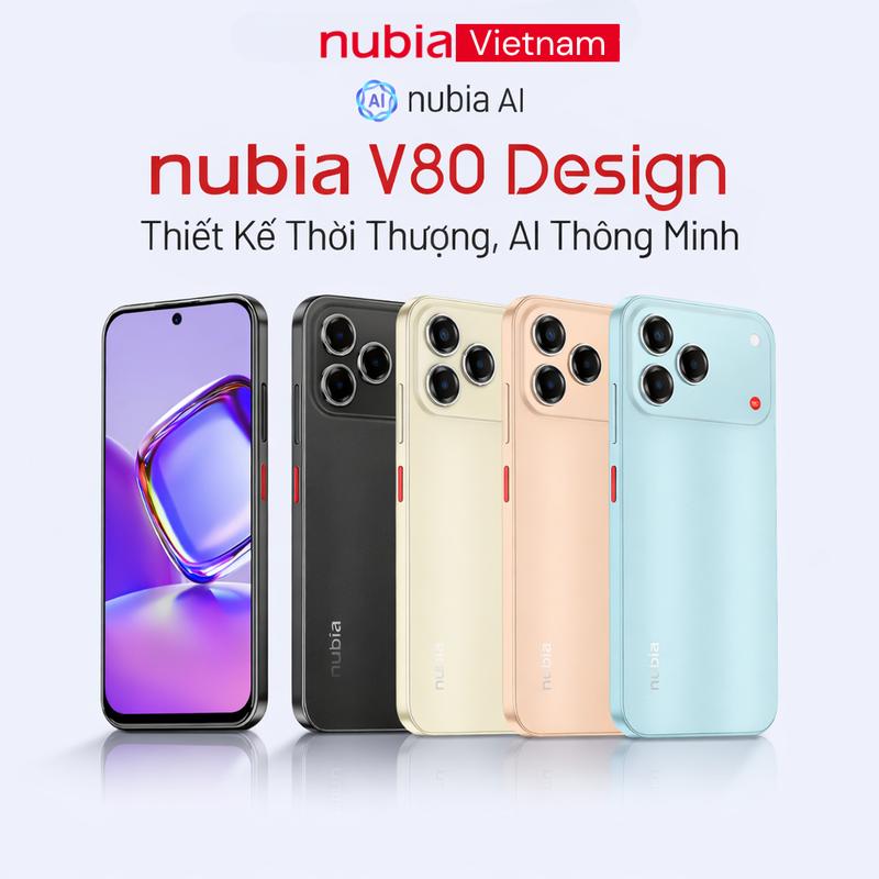[Mới] Điện thoại di động Nubia V80 Design Màn hình 6.75" 120Hz NFC Độ sáng 1000nits Âm thanh đa chiều