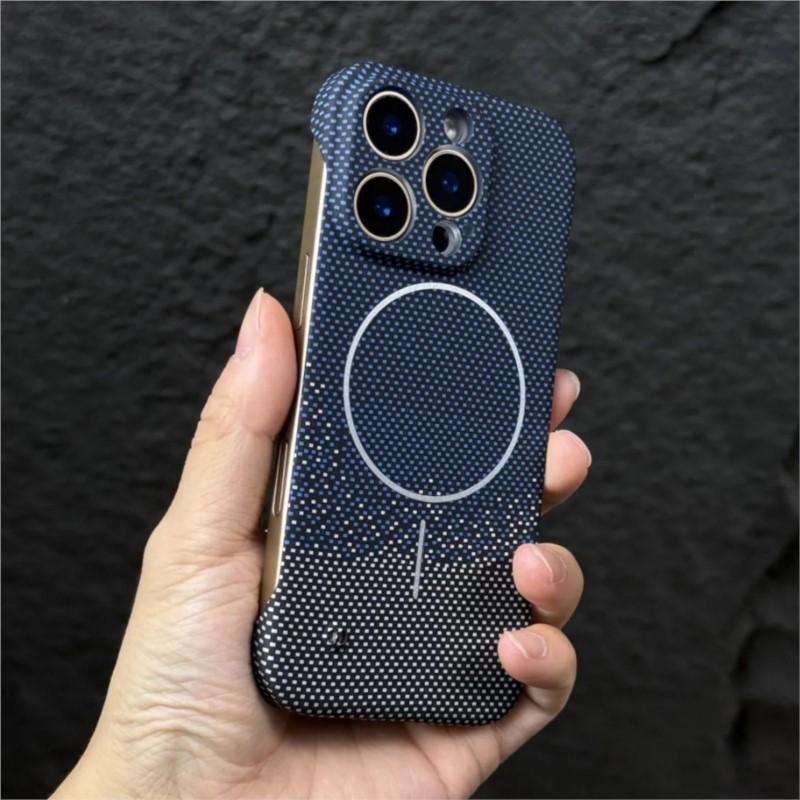 Ốp Nam Châm Bằng Sợi Carbon Cứng Làm Mát, Không Khung, Dành Cho iPhone 16, 15, 14 Plus, 13, 12 Pro Max, 11, Tương Thích Với Magsafe, Vỏ PC Siêu Mỏng