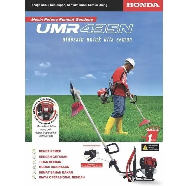 Mesin Babat Potong Rumput Brush Cutter 4 Tak Honda UMR435N Original 0