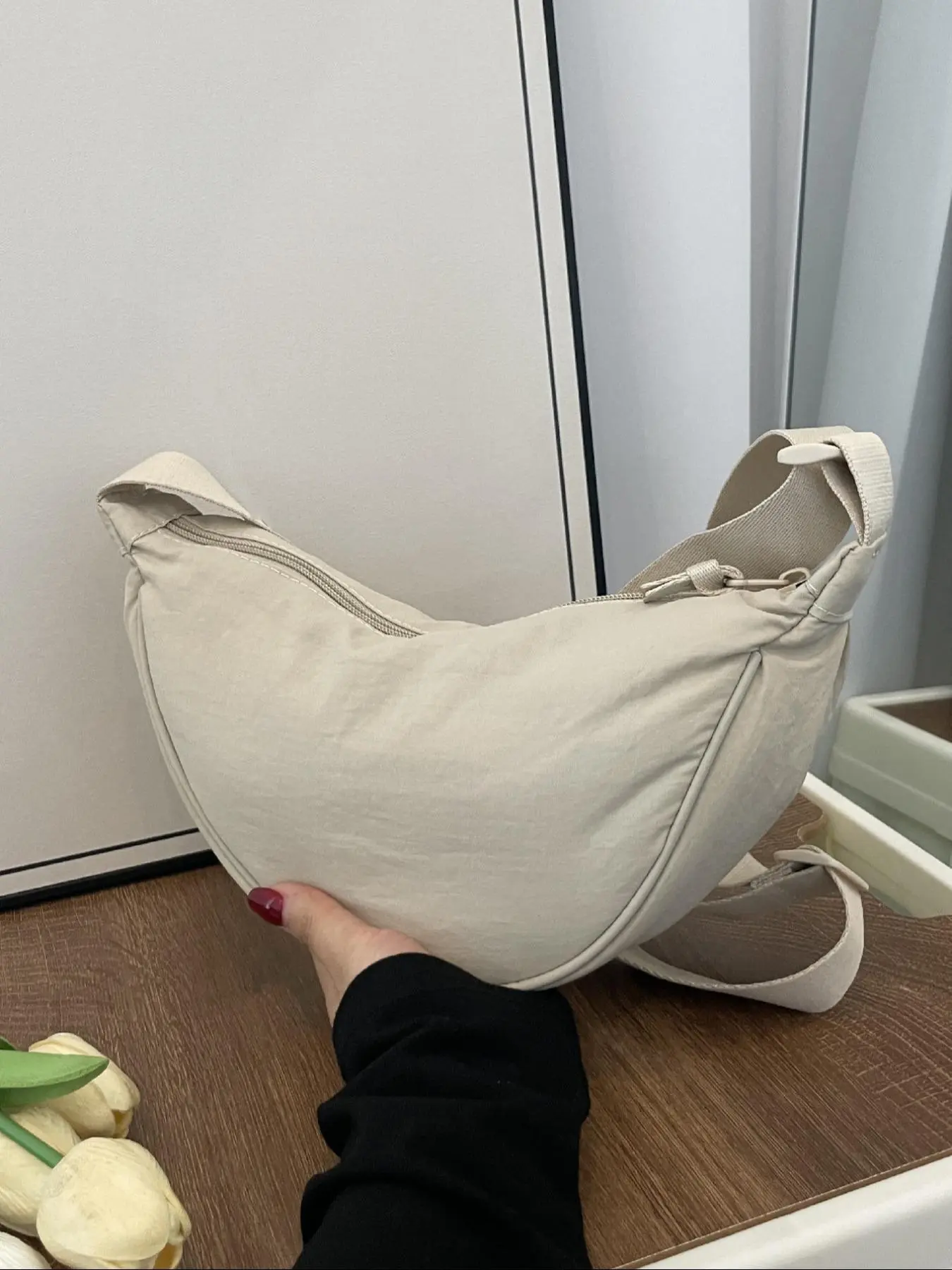 Women's Solid Color Hobo Bag, Fashionable Minimalist Shoulder Bag for Daily Used, Casual Trendy Versatile High-quality Daily Commuting Bag, Girl Shopping Bag, Purse