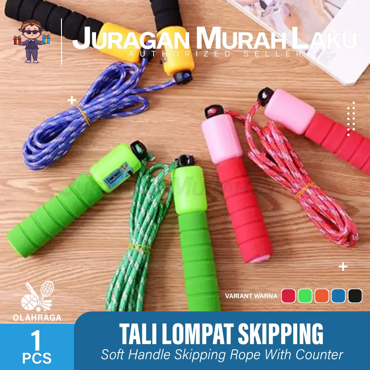 Tali Lompat Skipping Jump Rope Dengan Counter Penghitung Loncatan