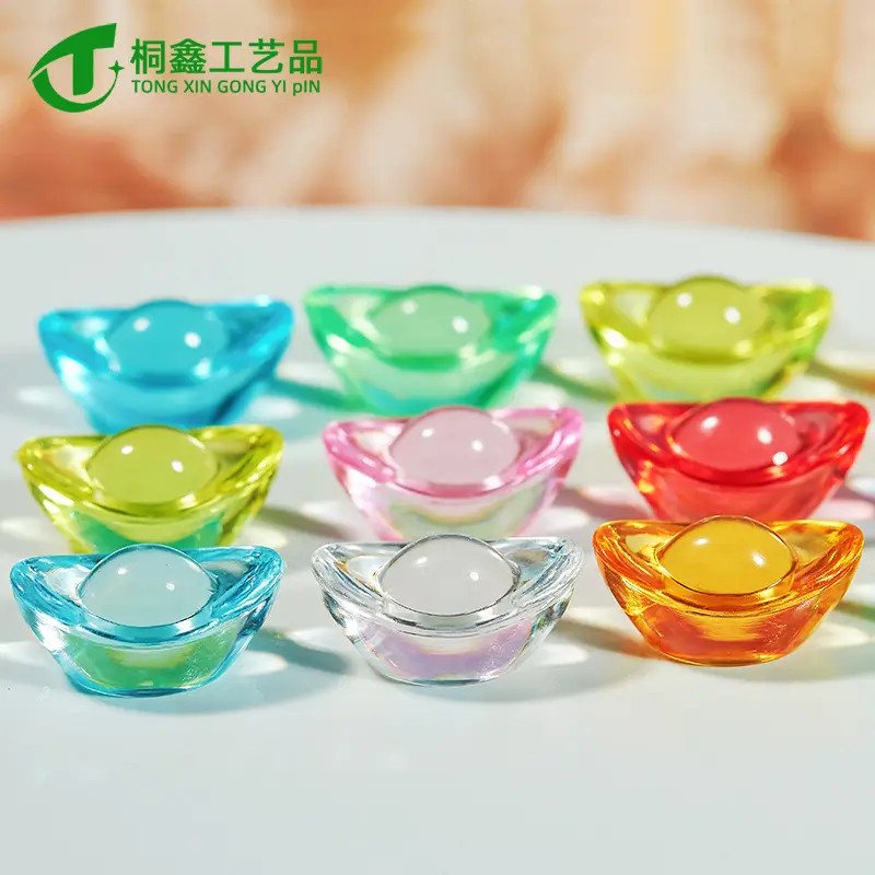 Cartoon Acrylic Gemstone Imitation Ingot Crystal Toy Small Ingot Micro Landscape Ornament Plastic Resin Toy