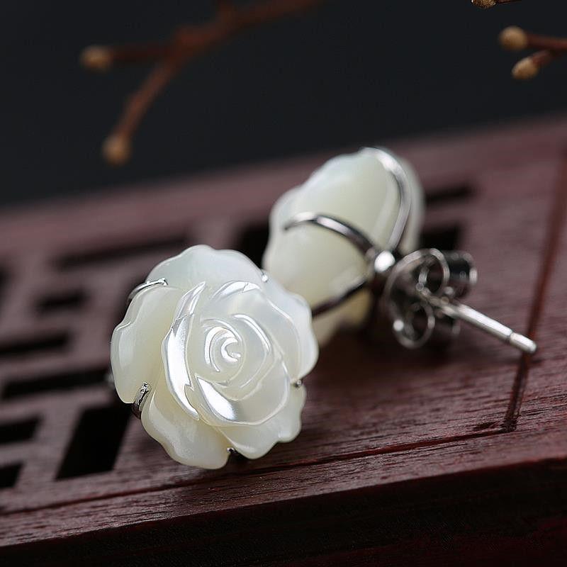 Product Introduction of Bông Tai Đinh tán Hoa Hồng Chạm Khắc Thủ Công Gufan Quà Tặng Thật Hàng Hóa Thật, Bạc Sterling 925, Đồ Trang Trí Tai Duyên Dáng Cho Nữ, Năm 2024 0