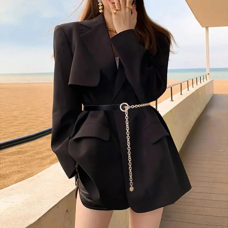 Thắt Lưng Mỏng Dây Chuyền Đeo Hông Đen Kim Loại Cho Nữ Dây Chuyền Áo Sơ Mi Trang Trí Áo Sơ Mi Quần Áo dễ phối đồ Trang Trí Áo Sơ Mi Dây Chuyền Mùa Hè
