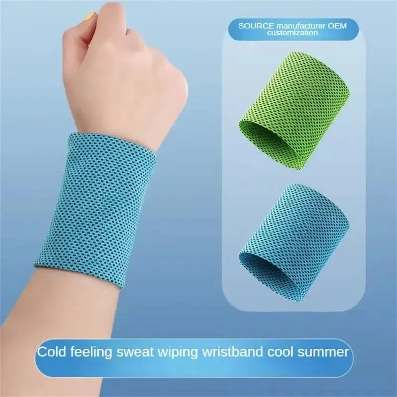 1Pcs Ice Cooling Wrist Brace Support Breathable Tennis Wristband Wrap Sport Sweatband for Gym Yoga Volleyball Hand Sweat Band