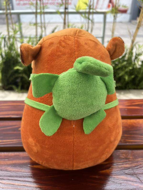 Gấu Bông Capybara Chuột Lang đeo cặp rùa Đáng yêu 28cm - Gấu Nhà Bé Thú Nhồi Bông Thú Bông Toy Đồ Chơi Phát Nhạc gấu bông gau bongs 5