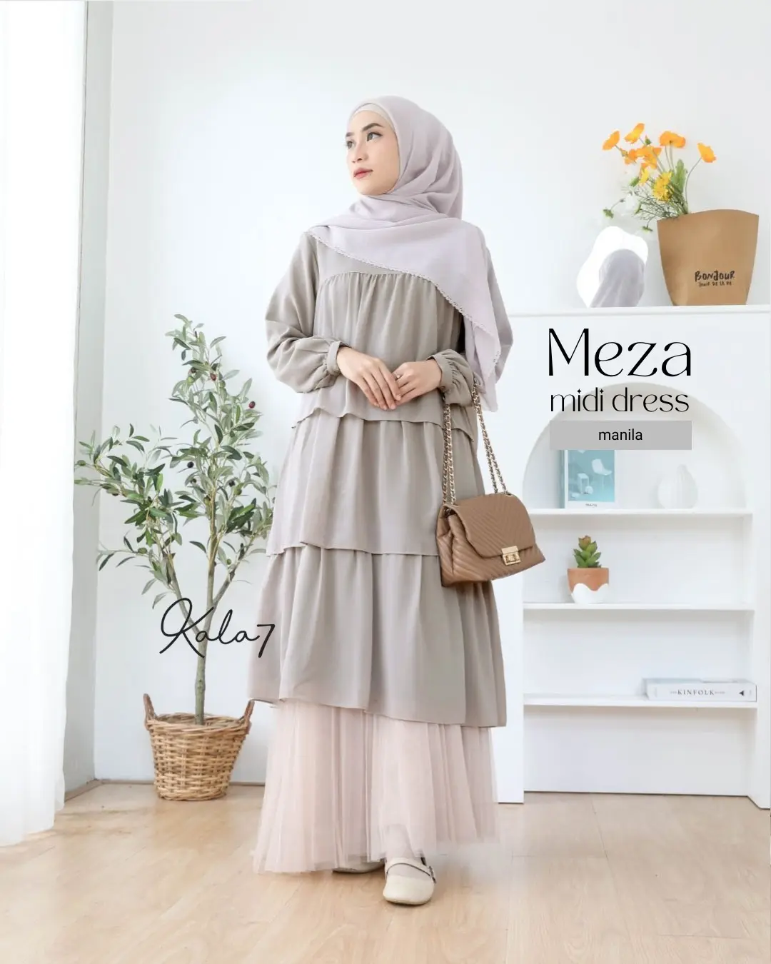 MEZA MIDI DRESS ZIZARA TUNIK CERUTI LAYER PESTA TERBARU