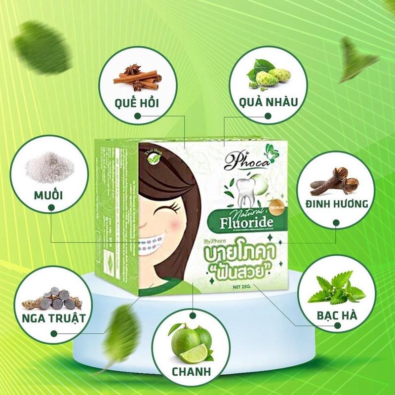 Kem Đánh Răng Thảo Mộc Phoca Tốt Cho Người Niềng Răng 25g Nữ Trắng Răng kem đánh trắng răng Women