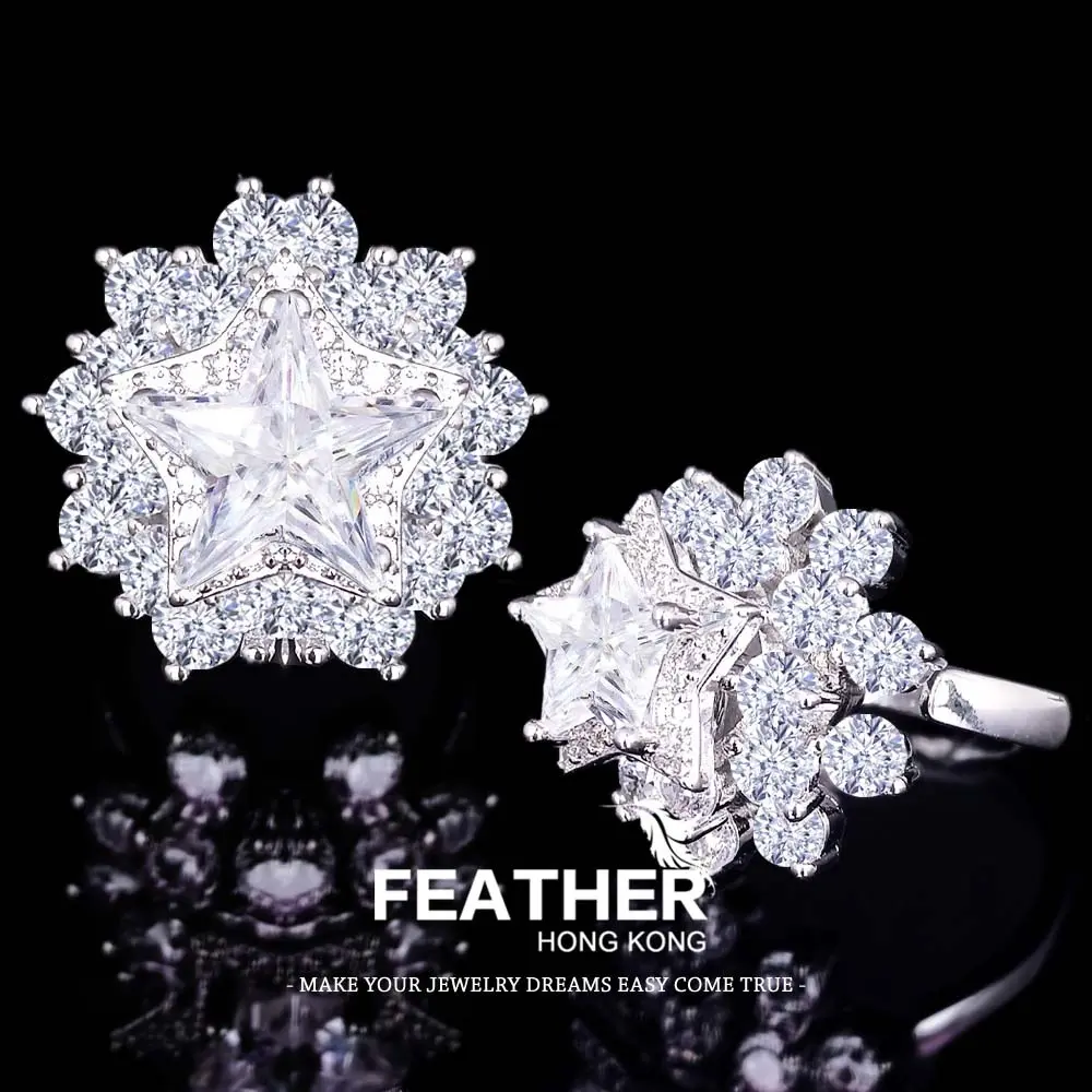 FEATHER HONGKONG - ( FREESIZE ) - KUALITAS TINGGI CUSTOM SENDIRI - CINCIN WANITA Rings