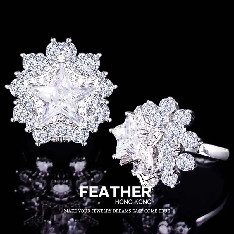 FEATHER HONGKONG - ( FREESIZE ) - KUALITAS TINGGI CUSTOM SENDIRI - CINCIN WANITA Rings 0