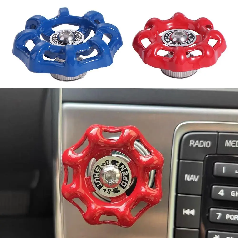 Universal Industrial Valve Car Central Control Knob Anti-scratch Sturdy Auto Switch Sticker Push Type Rust-proof Car Engine Switch Button Cover Multimedia knob