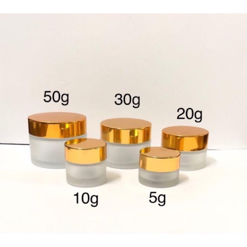 [Giá sĩ] combo 10 hủ face thuỷ tinh nắp vàng 5gr-10gr-20gr-30gr-50gr 5
