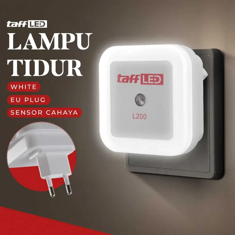 Lampu Tidur LED EU Plug Sensor Cahaya Cool White 250V 0.5W - L200 0