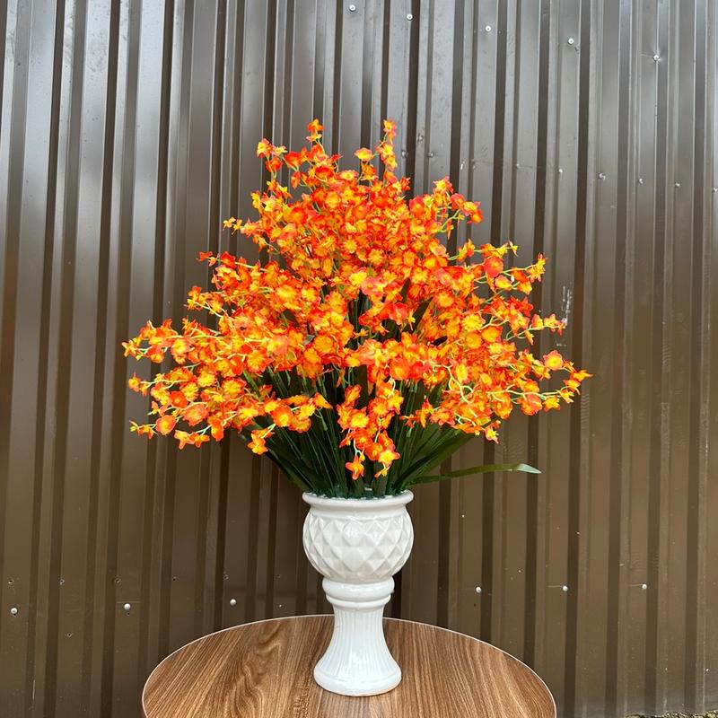 [40 cành ]Sét Bình hoa Lan vũ nữ 40 cành hoa chất liệu hoa lụa , kèm bình sứ cắm chắc chắn và cố định trong xốp , cao 70 cm , rộng 55cm, trang trí nhà cửa , văn phòng, lớp học, ... phù hợp với nhiều không gian sống ,