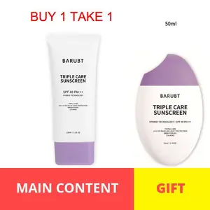 BUY 1 TAKE 1 50/100ml Triple Care Creat Sunscreen Cream SPF 40 PA +++ UV Perlindungan Matahari BLOCK Ringan Ringan Tidak Berminyak Pelindung Matahari Jangka Panjang Tubuh Perawatan Kulit Lotion Sunblock Menyegarkan Moisturizing Brightening Sunscreen Cream