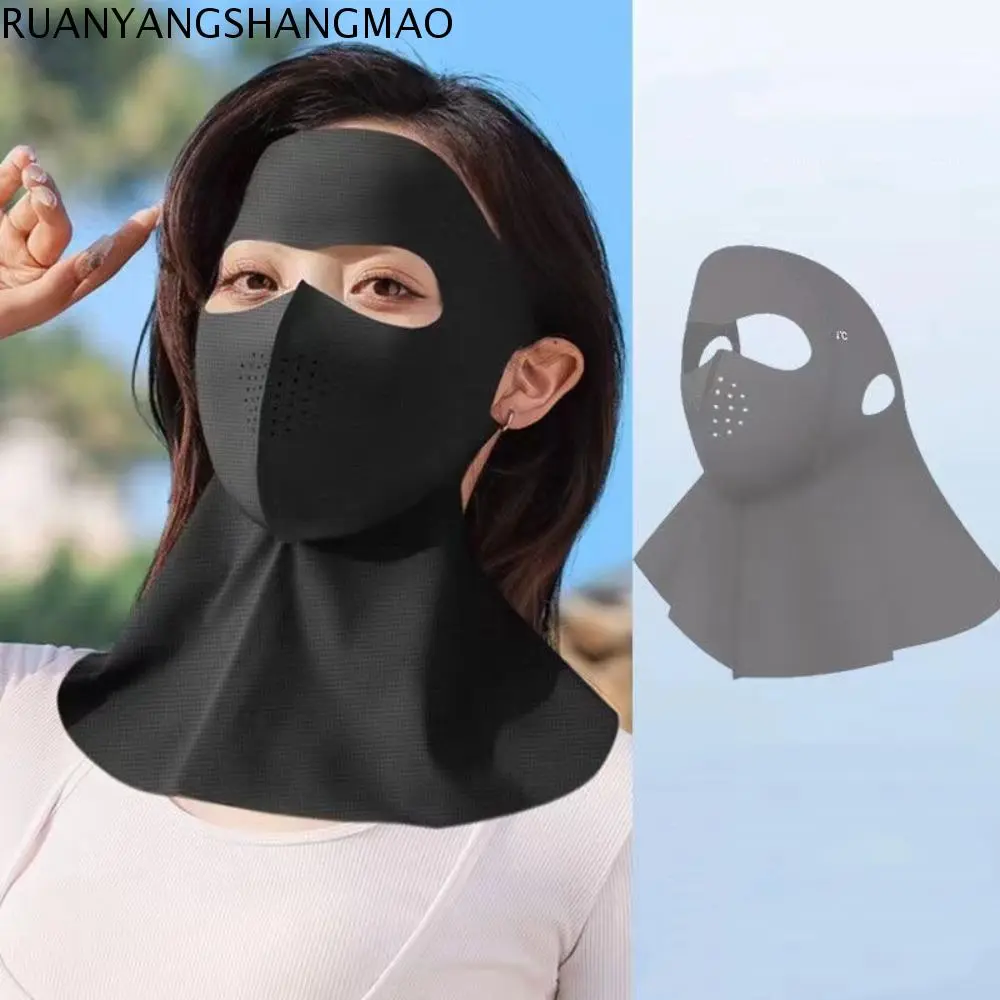 Mạng Che Mặt Chống Nắng Toàn Mặt Thời Trang Mùa Hè, RUANYANGSHANGMAO, UPF 50 +, Chống Tia UV, Làm Bằng Lụa Lạnh, Thoáng Khí, Thích Hợp Cho Các Hoạt Động Ngoài Trời, Che Cổ, Dành Cho Phụ Nữ Và Nam Giới