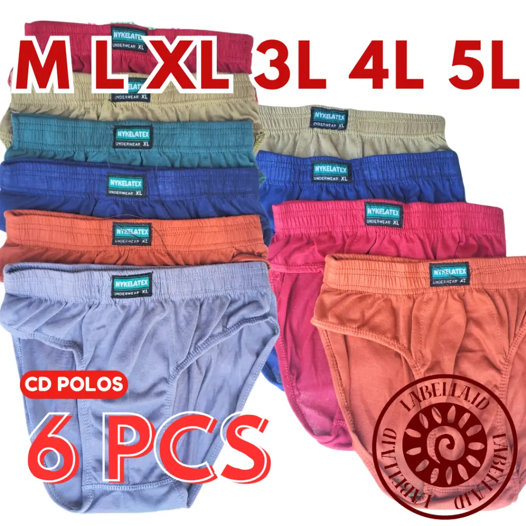 TERMURAH 6 Pcs (1/2 Lusin) Celana Dalam Pria Lembaran Harian M, L, XL 3L 4L 5L CD Pria Dewasa Murah LABELLAID