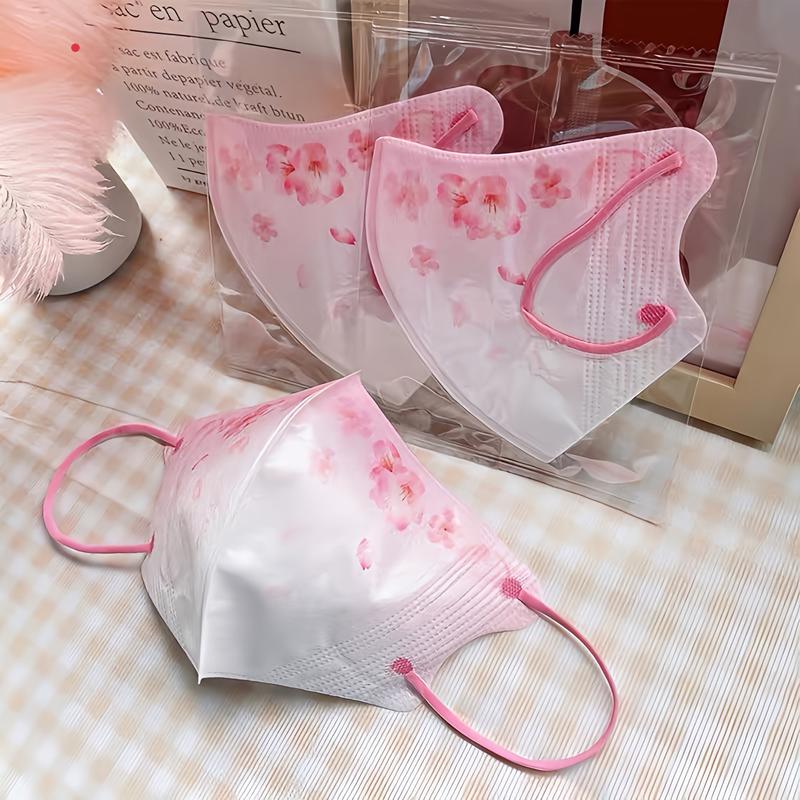 [Combo 50 cái] Khẩu Trang Bông Hoa Anh Đào Hồng,Dành Cho Người Lớn Vải Lụa Mỏng Mềm mịn