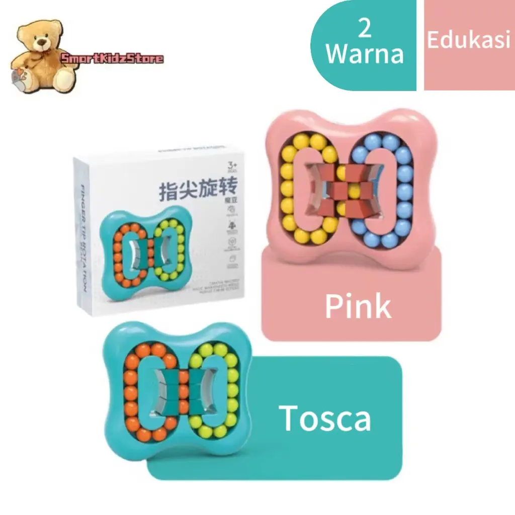Mainan Rubik Beans Puzzle Magic Rotating PEACH AND TOSCA / Cube Spinner Mainan Ujung Jari Kacang Ajaib
