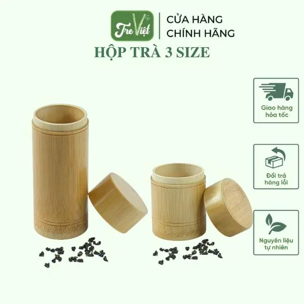 Hộp Trà Bằng Tre - Hộp Tre Đựng Trà 3 kích thước | Tre Việt