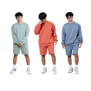 SATU STEL CREWNECK WARNA TERBARU PRIA/WANITA Wanita Polos Putih Hoodie Casual