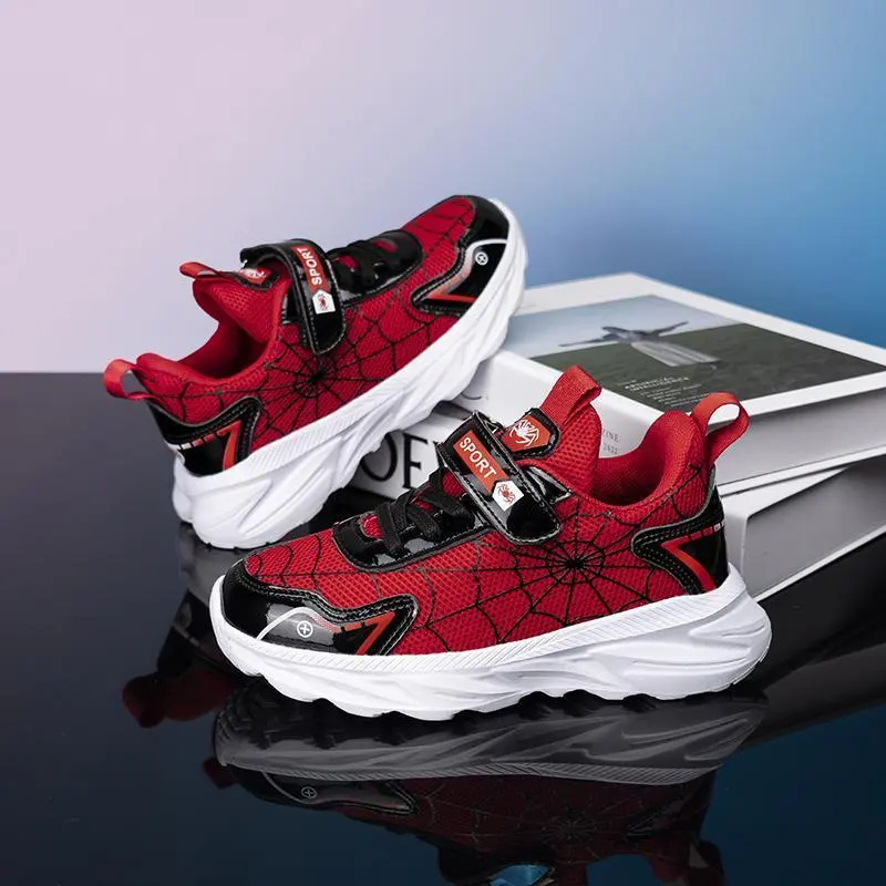 New Four Season Boys Spiderman Mesh Breathable Sport Shoes Comfortable Children's Sneakers Kids Casual Walking Shoes Light Shoes