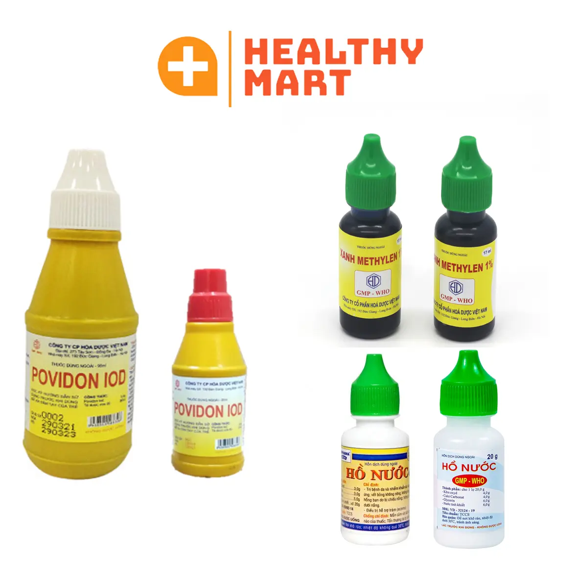 Xanh Methylene - Hồ nước - Cồn iod povidin các loại rửa sạch da chai nhỏ - to - Rửa tay sát khuẩn